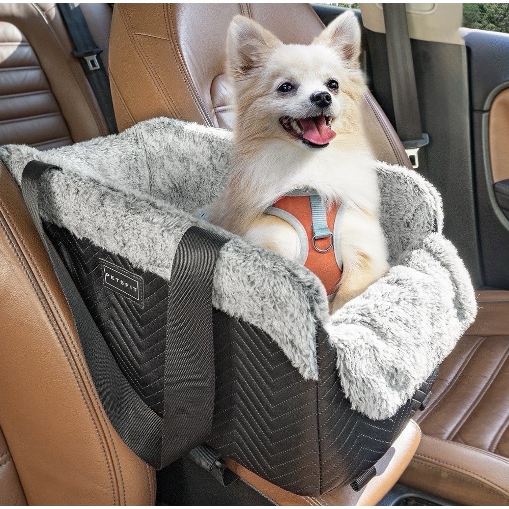 PETSFIT Center Console Dog Car Seat with Safe Protection Hooks, Pet Car Seat wit
